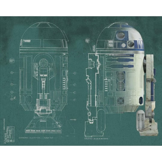 JL1402M 6 x 7.5 ft. Star Wars R2-D2 Prepasted Mural & Ultra Strippable